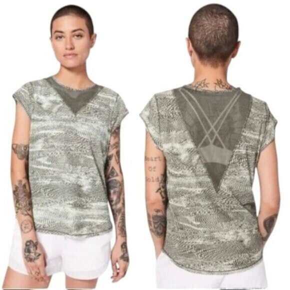 Lululemon For The Run Short Sleeves Womens Size 4 Swerve Vapor Metal Grey - Picture 1 of 7